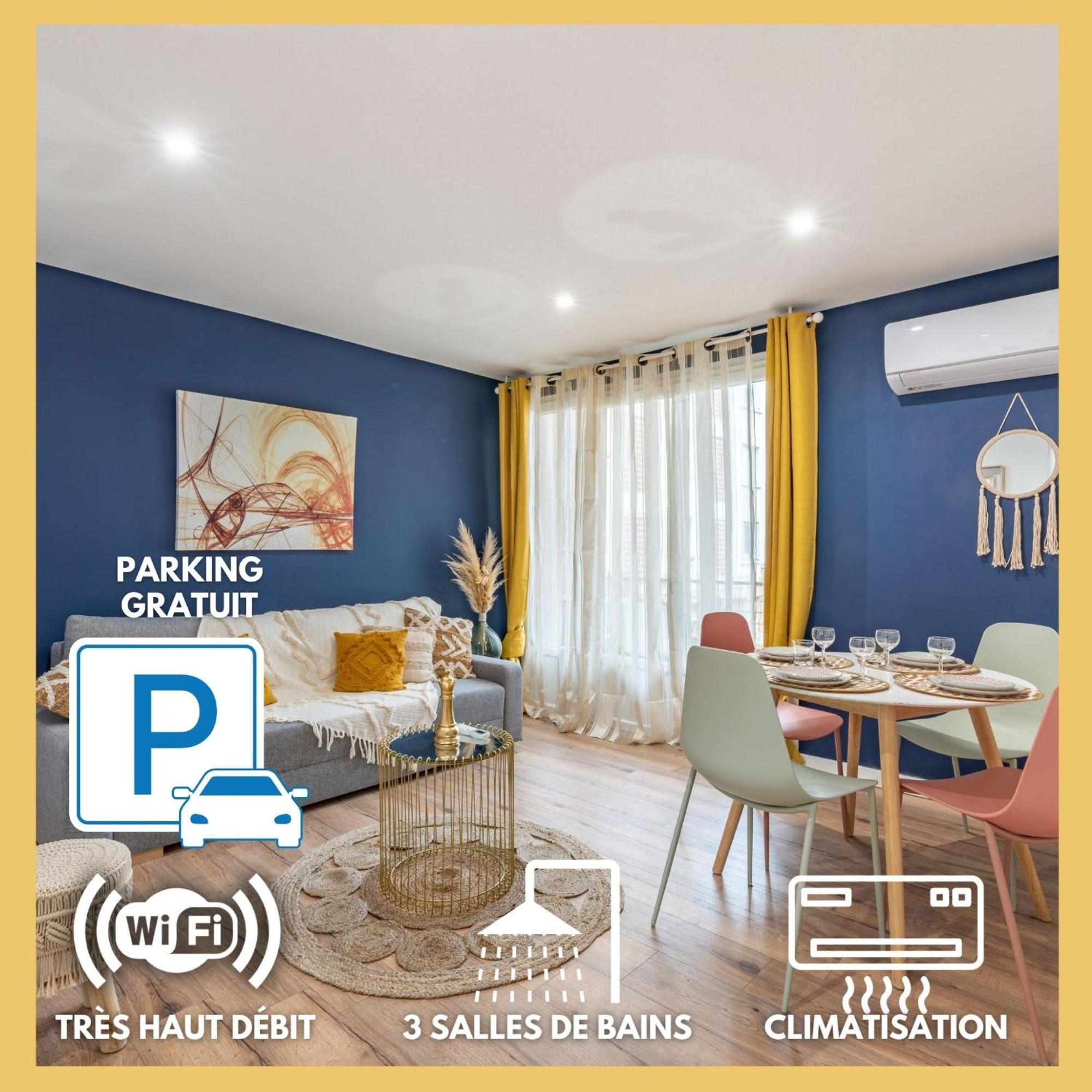 Amja Proche Clinique Saint-Roch Apt 3 Chambres 3 Salles De Bain Parking Gratuit Ideal Famille Groupe Coworking 10 Min Centre Ville 10 Min Plage 5 Min Sortie Autoroute Montpellier Exteriör bild